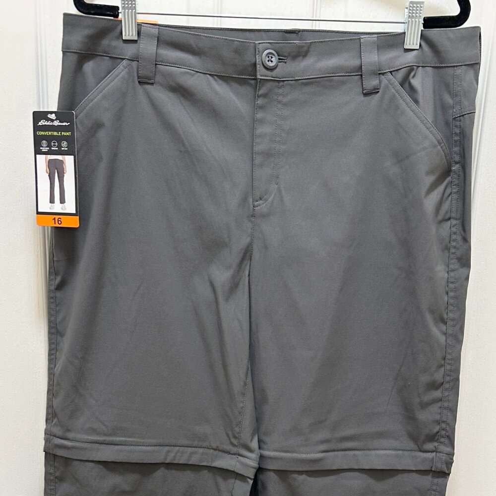 Eddie Bauer Women's Convertible Pant Size 16 Gray Adjustable Length UPF 50+ NEW - Picture 7 of 15